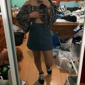 Button Up Jean Skirt